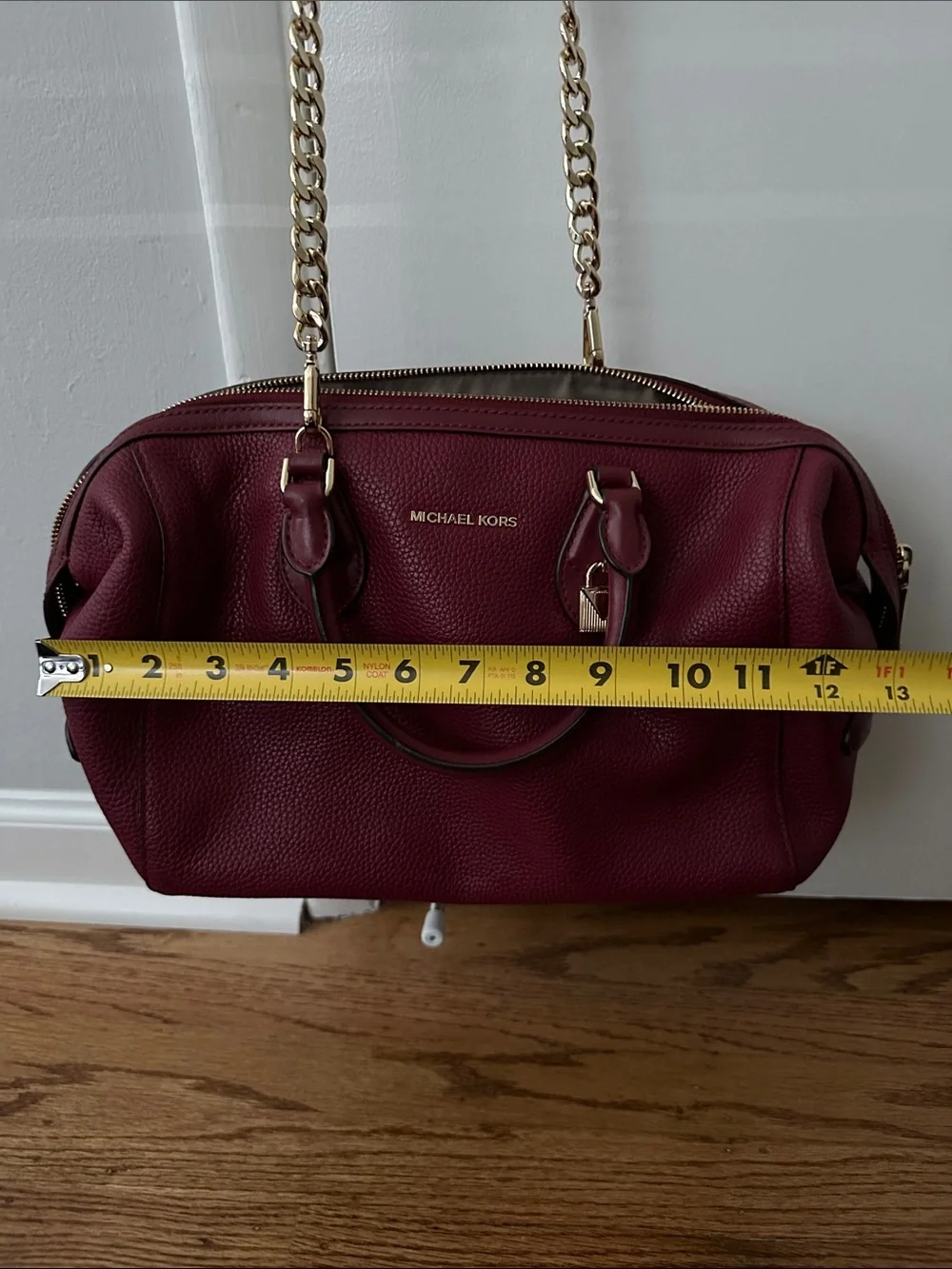 Michael Kors Wine Leather Satchel with Gold Hardware - Picture 8 of 11